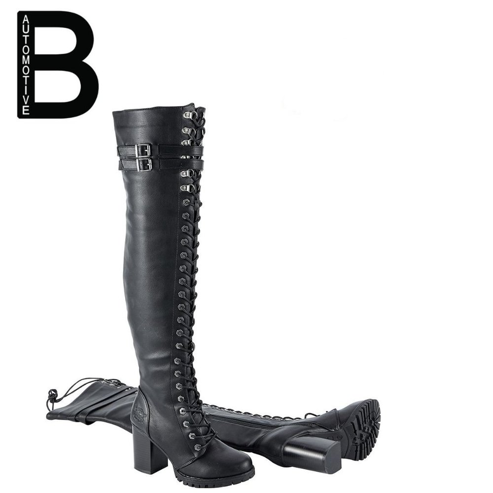 Vegan Leather Knee High Boots